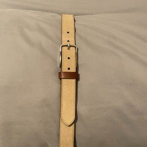 Off-White/Beige Leather Belt